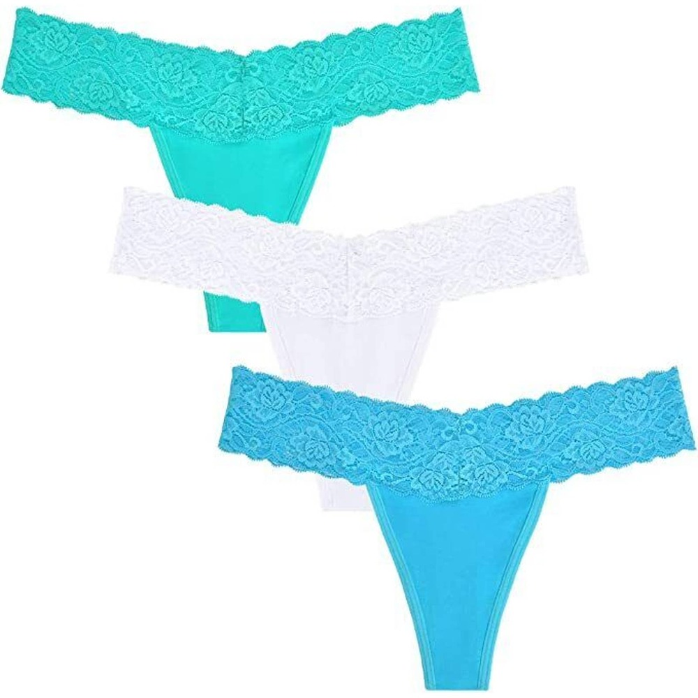 3 Pack Lace Thongs for Women Thong Underwear Women Lace Panties Thin T Back Sz M
